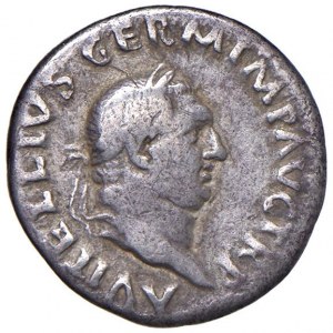 Vitellio (69) Denario - Testa laureata a d. - R/ Vesta sedut...