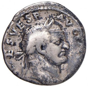 Vespasiano (69-79) Denario - Testa laureata a d. - R/ Strume...