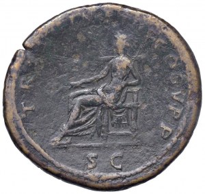 Trajan (98-117) Sestertius - Laureate bust r. - R/ The Pac...