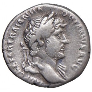 Adriano (117-138) Denario - Testa laureata a d., con un legg...