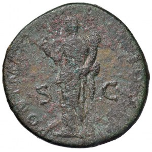 Adriano (117-138) Sesterzio - Busto laureato a d. - R/ La Fe...