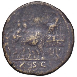 Faustina I (moglie di Antonino Pio ) Sesterzio - Busto drapp...