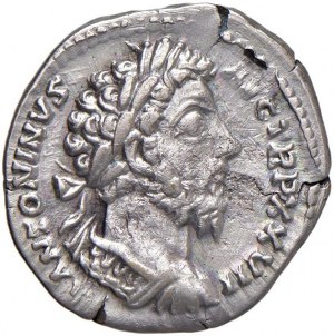 Marcus Aurelius (161-180) Denár - Laureát a kyrysované poprsí...