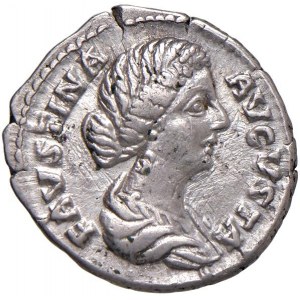 Faustina II (moglie di Marco Aurelio) Denario - Busto drappe...