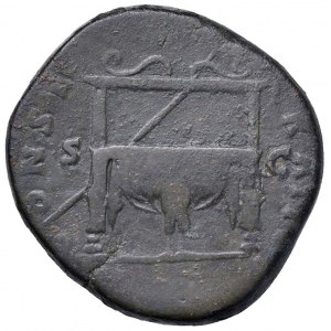 Faustina II (moglie di Marco Aurelio) Sesterzio - Busto drap...