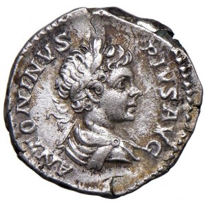 Caracalla (211-217) Denario - Busto laureato e drappeggiato ...