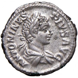 Caracalla (211-217) Denario - Busto laureato e drappeggiato ...