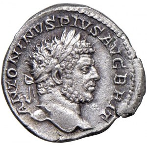 Carcalla (211-217) Denario - Testa laureata a d. - R/ Ercole...