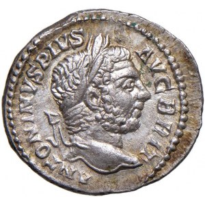 Caracalla (211-217) Denario - Testa laureata a d. - R/ Liber...