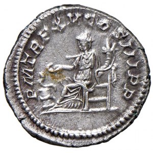 Caracalla (211-217) Denár - Laureátova hlava vpravo - R/ Annon...