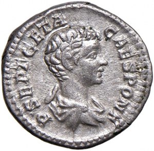 Geta (211-215) Denár - Draped bust r. - R/ Nobili...