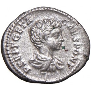 Geta (211-215) Denario - Busto drappeggiato e corazzato a d....