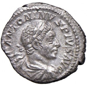 Elagabalo (218-222) Denario - Busto laureato a d. - R/ Il So...