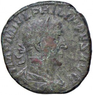 Philip I (244-249) Sestertius - Laureate bust and draped...