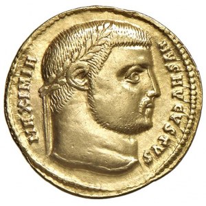 Galerio (305-311) Aureo (Nicomedia) Testa laureata a d. - R/...