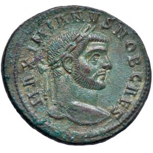 Gallerio (293-305) Follis (Ticinum) - Testa laureata a d. - ...