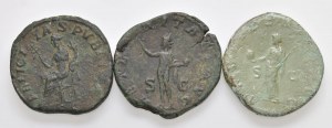 Lot of three sestertii...