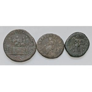 Lotto di 3 bronzi romani di cui uno con interessante rovesci...