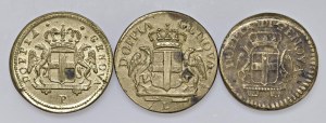 Lot of three monetary weights of coins of Genoa...