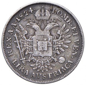 MAILAND Franz I. (1815-1835) Lira 1824 - Gig. 72 AG (g 4,2...