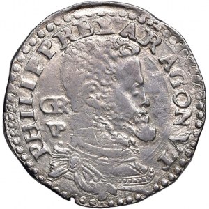 NAPOLI Filippo II (1554-1598) Mezzo Ducato - Magliocca 25 AG...