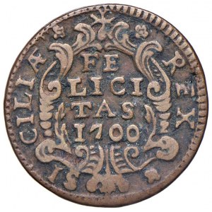PALERMO Carlo II (1665-1700) Grano 1699 - MIR 497/2 CU (g 5,...