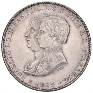PARMA Roberto di Borbone (1854-1859) 5 Lire 1858 - Gig. 1 AG...
