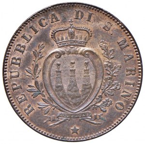 SAN MARINO 5 cents 1869 - CU (g 5.15)...