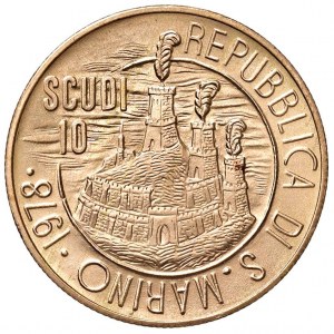 SAN MARINO 10 Scudi 1978 - AU (g 30,00)...