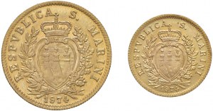 SAN MARINO 1 and 2 Scudi 1974 - AU (g 3 + 6 - Tit. 917) Lot ...