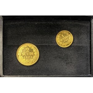 SAN MARINO 1 a 2 Scudi 1975 - AU (g 3 + 6 - Tit. 917) Lot ...