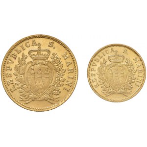 SAN MARINO 1 e 2 Scudi 1975 - AU (g 3 + 6 - Tit. 917) Lotto ...