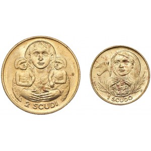 SAN MARINO 1 a 2 Scudi 1980 - AU (g 3 + 6 - Tit. 917) Lot ...