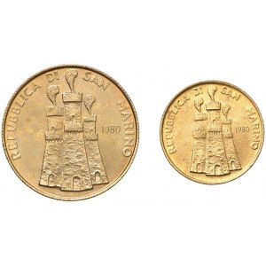 SAN MARINO 1 e 2 Scudi 1980 - AU (g 3 + 6 - Tit. 917) Lotto ...