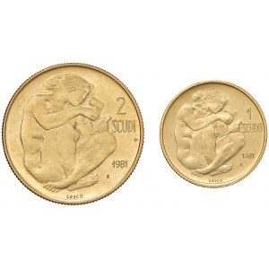SAN MARINO 1 e 2 Scudi 1981 - AU (g 3 + 6 - Tit. 917) Lotto ...
