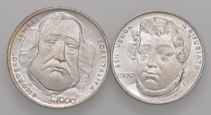 SAN MARINO 1,000 and 500 Lire 1982 - AG (g 14.63 + 11.08) Lot...