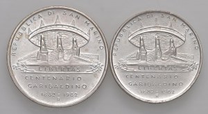 SAN MARINO 1,000 and 500 Lire 1982 - AG (g 14.63 + 11.08) Lot...