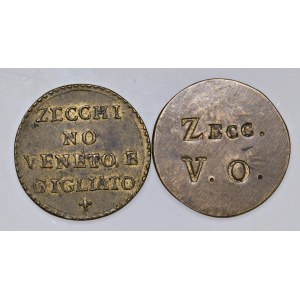 Lotto di due pesi monetari di monete veneziane...