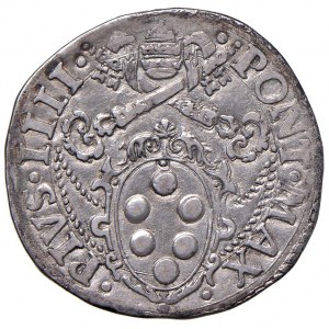 Paolo IV (1559-1559) Testone - MIR 1053/5b; Munt. 9 AG (g 9,...