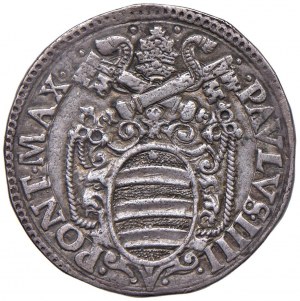 Paul IV (1555-1559) Ancona - Testone 1557 - Munt. 26 AG (g ...