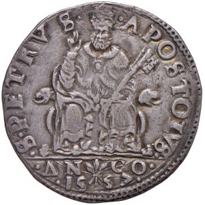 Paolo IV (1555-1559) Ancona - Testone 1557 - Munt. 26 AG (g ...