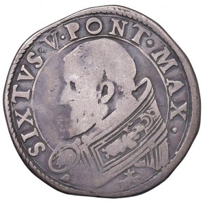 Sisto V (1585-1590) Testone - Munt. 26 AG (g 9,01) RRR...