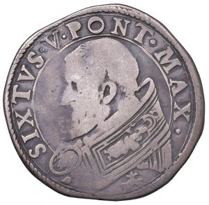 Sixtus V. (1585-1590) Testone - Munt. 26 AG (g 9,01) RRR...