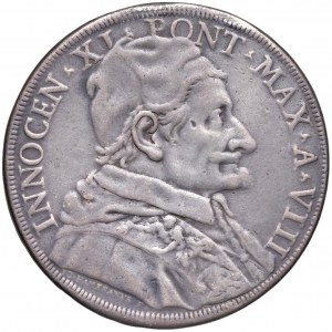 Innocenzo XI (1676-1689) Piastra A. VIII - Munt. 26 AG (g 31...
