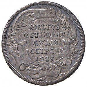 Innocenzo XI (1676-1689) Testone 1685 A. XI - Munt. 90 AG (g...