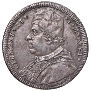 Clemente XI (1700-1721) Testone A. VI - Munt. 64 AG (g 9,13)...