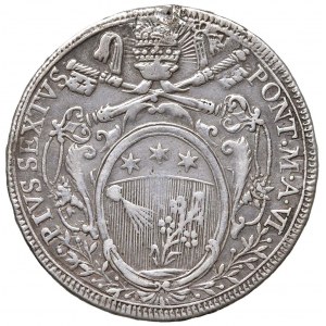 Pio VI (1774-1799) Scudo 1780 A. VI - Nomisma 35 AG (g 25,93...