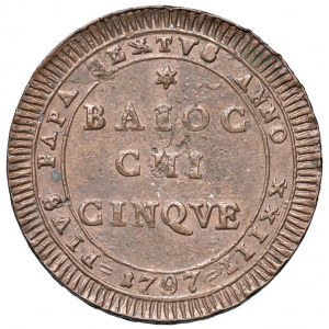 Pio VI (1775-1799) Madonnina 1797 - Nomisma 130 CU (g 18,36)...