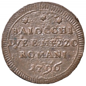 Pio VI (1775-1799) Roma - Sampietrino 1796 con T M - Nomisma...