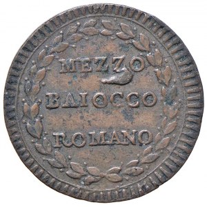 Pius VI (1775-1799) Halber Baiocco A. XV - Nomisma 210 CU (g 4...